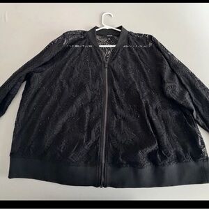 Torrid Black Lace Bomber Jacket